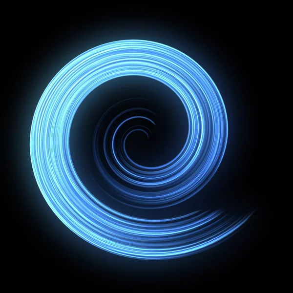 Abstract Blue Color Swirl Black Background Rendering — Stock Photo, Image