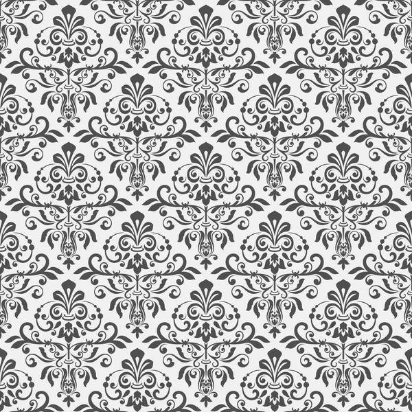 黒と白のビンテージ壁紙パターン ベクトル図 — ストックベクタ