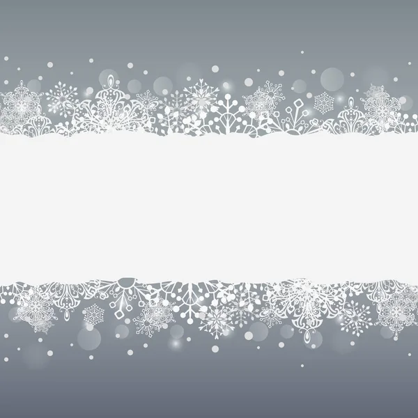 Abstraktní Pozadí Vánoce Okraji Proužek Bílá Vločka Kopírovat Prostor Centru — Stockový vektor