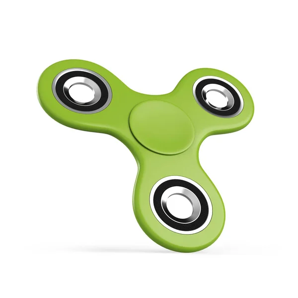 Spinner Verde Con Sombra Aislada Sobre Fondo Blanco Renderizado — Foto de Stock