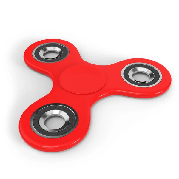 Spinner Rojo Con Sombra Aislada Sobre Fondo Blanco Renderizado — Foto de Stock