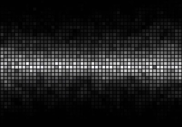 Black Mosaic White Horizontal White Light Stripe Vector Background Monochrome — Stock Vector