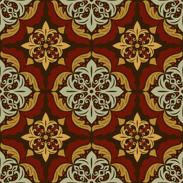 Modèle Vectoriel Floral Mandala Orné Vintage Sans Couture Fond Écran — Image vectorielle