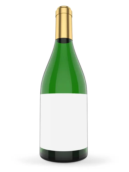 Mousserande Vin Flaska Isolerad Vit Bakgrund Champagneflaska Med Tom Vit — Stockfoto