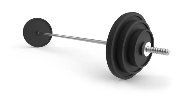 Barbell Ginásio Isolado Fundo Branco Renderização — Fotografia de Stock