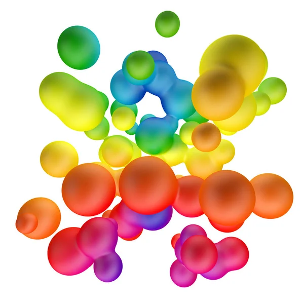 Kolorowe Gradientu Obiektów Metaball Streszczenie Tło Renderowania — Zdjęcie stockowe