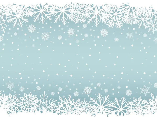 Abstrakter Weihnachtlicher Hintergrund Mit Weißen Schneeflockenrändern Und Kopierraum Der Mitte — Stockvektor