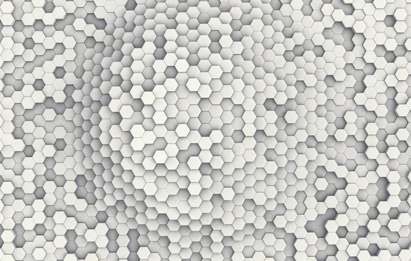 Modèle Forme Hexagonale Fond Mural Blanc Rendu — Photo