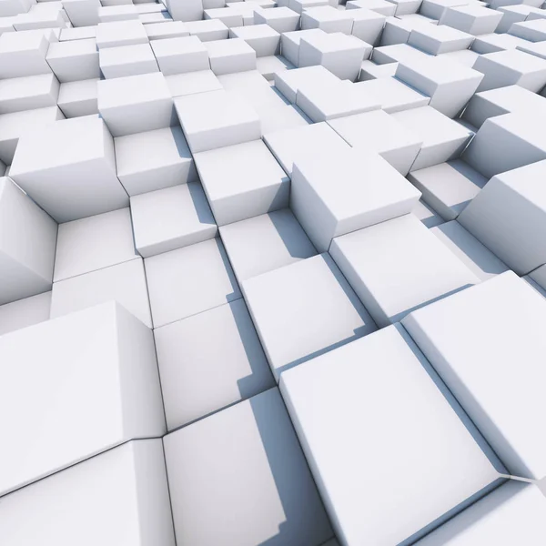 Bright White Cubes Business Background Rendering — Stock Photo, Image
