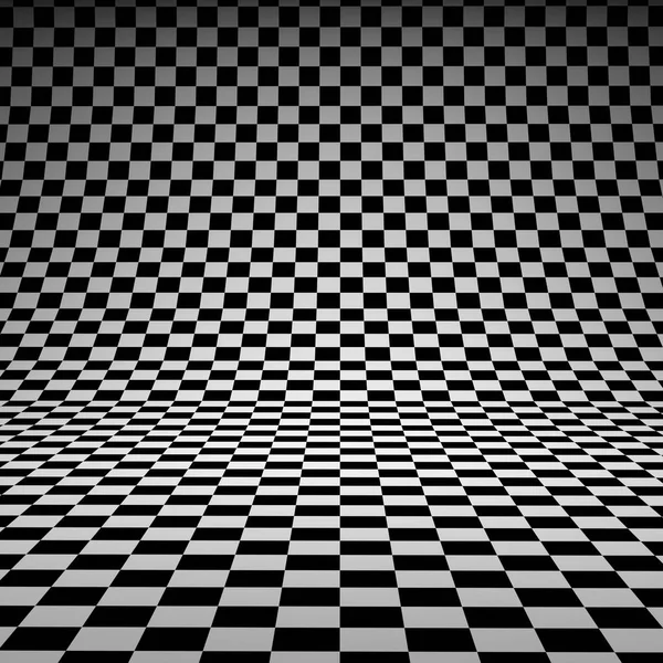 Black White Checker Studio Background Rendering — Stock Photo, Image