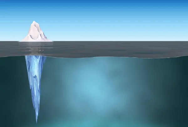Eisberg Schwimmt Wasser Rendering Hintergrund Des Konzepts — Stockfoto