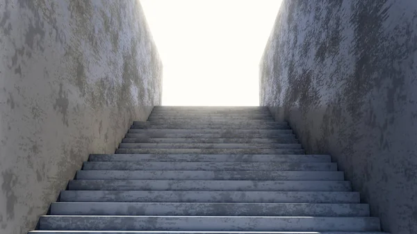 Concrete staircase leading up to brught day light — Stock Photo, Image