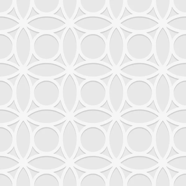 White Paper Cut Ornament Background Bright White Wallpaper Circular Pattern — Stock Vector