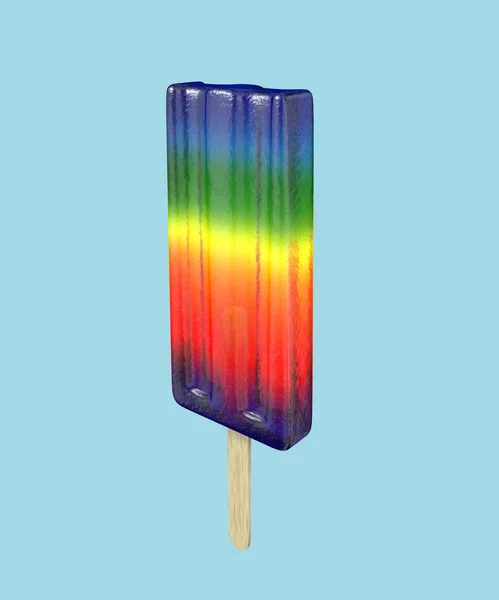 Colorido arco-íris cor fruta gelo pop — Fotografia de Stock