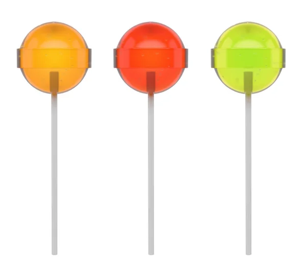 Yellow, red and green lolly pop — 스톡 사진