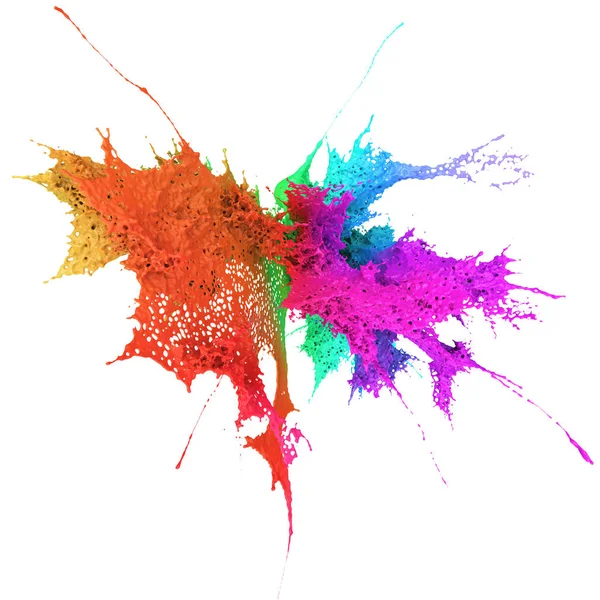 Colorful paint splash on white background — Stock Photo, Image