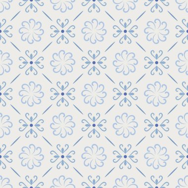 Retro mavi ve beyaz emaye deseni