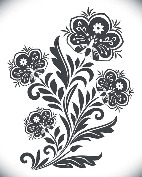 Forma de flor vintage sobre fondo blanco — Vector de stock