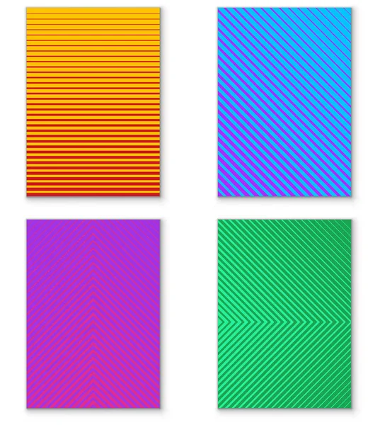Modèle de page de couverture d'entreprise avec motif rayé abstrait — Image vectorielle