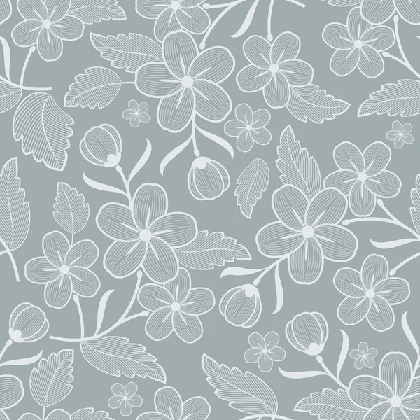 Patrón de fondo de pantalla de flores sin costuras — Archivo Imágenes Vectoriales
