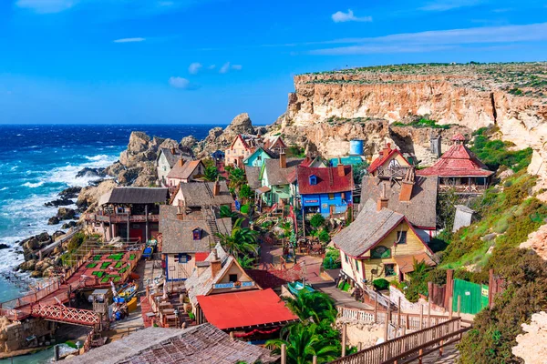 Mellieha, Malta: Popeye Village, arkitektoniska detaljer — Stockfoto