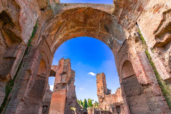 Terme di Caracalla ot Karakalské lázně v Římě, Itálie — Stock fotografie
