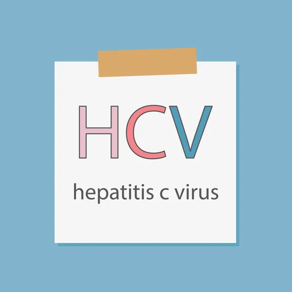 Hepatitis Virus Hcv Geschreven Een Notebook Papier Vector Illust — Stockvector