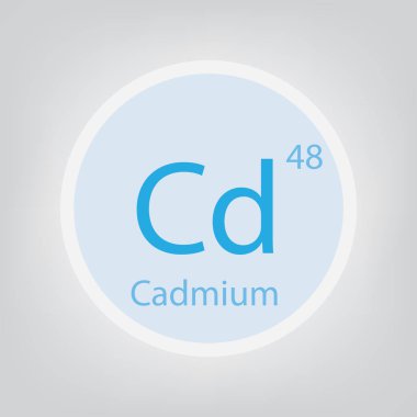 Kadmiyum Cd kimyasal element simgesi-vektör çizim