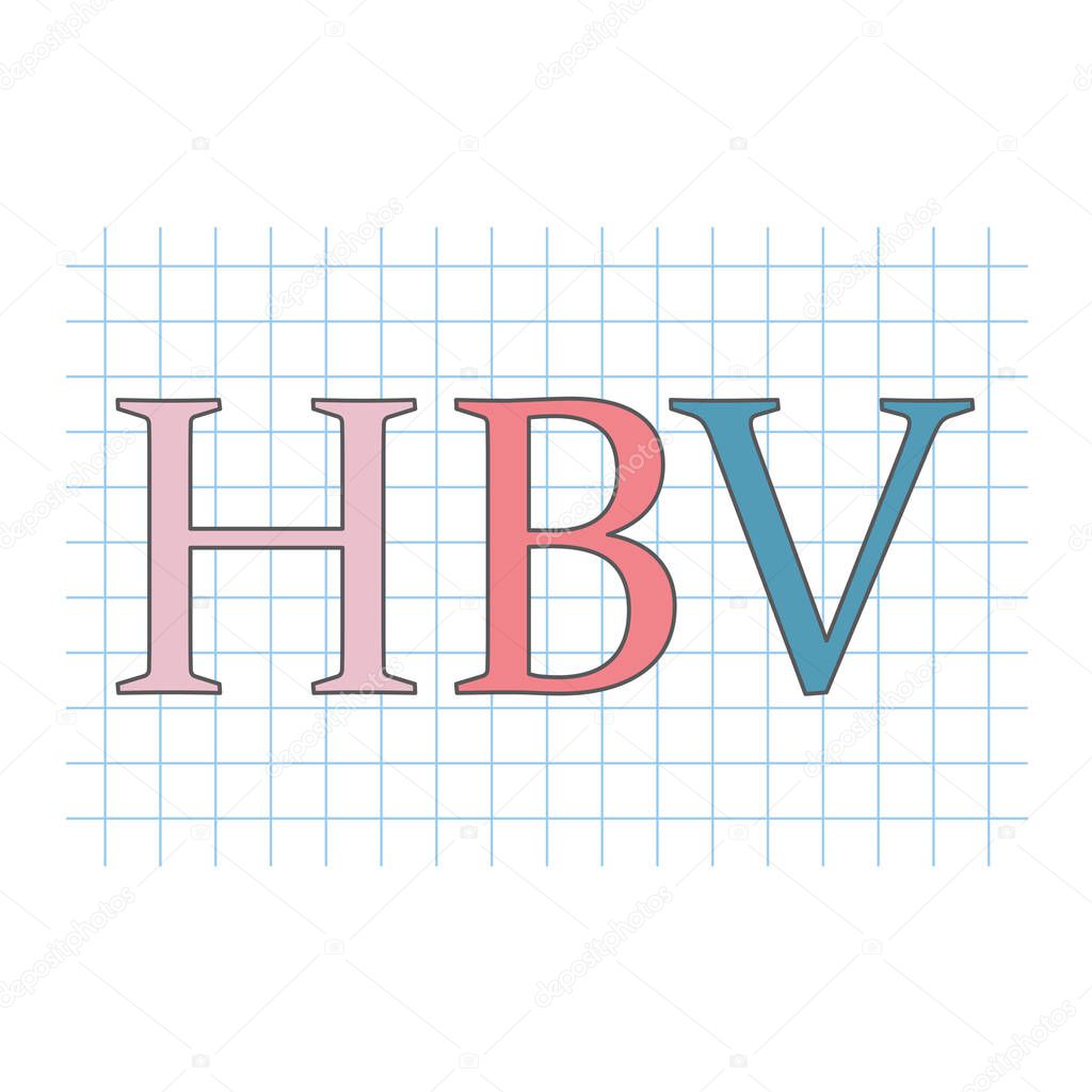 HCV (Hepatitis B Virus) written on checkered paper sheet- vector