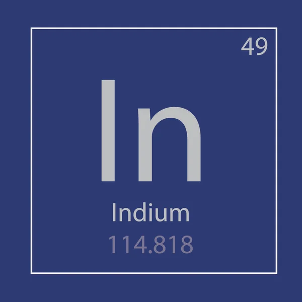 Indium Grundämne Ikon Vektor Illustration — Stock vektor