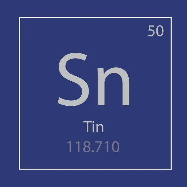 锡锡化学元素图标 矢量图解 — 图库矢量图片