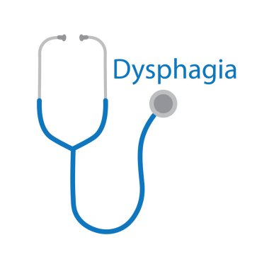 Disfaji word ve stetoskop simge vektör çizim