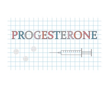 progesterone word on checkered paper sheet- vector illustration clipart
