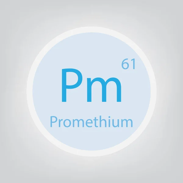 Promethium Chemisches Element Icon Vektor Illustration — Stockvektor