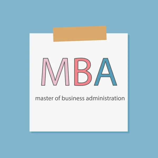 Master Business Administration Mba Scritto Taccuino — Vettoriale Stock