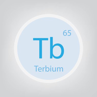 Terbium Tb kimyasal element simgesi-vektör çizim
