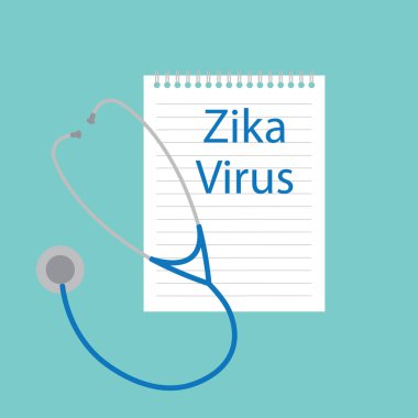 Zika virüs defter-vektör çizim içinde yazılı