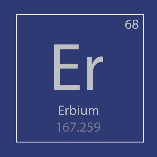 Erbiyum Kimyasal Element Simgesi Vektör Çizim — Stok Vektör