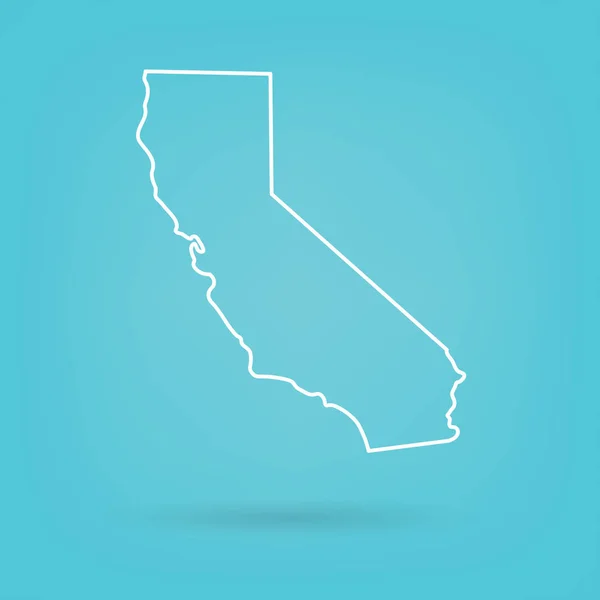 Abstracto Mapa Blanco California Vector Ilustración — Vector de stock