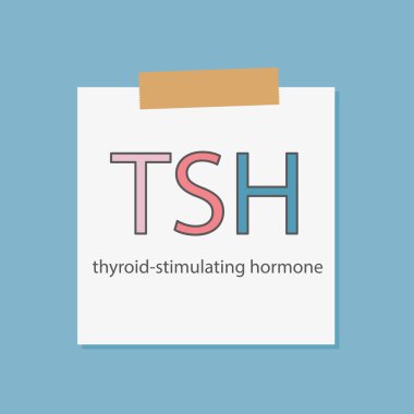 TSH Tiroid - uyarıcı hormon bir defter kağıt-vektör çizim içinde yazılı