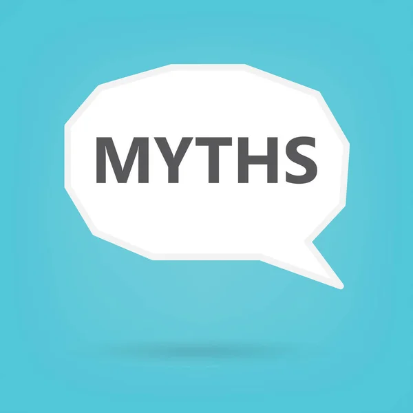 Myths Written Speech Bubble Vector Illustration — Stock Vector