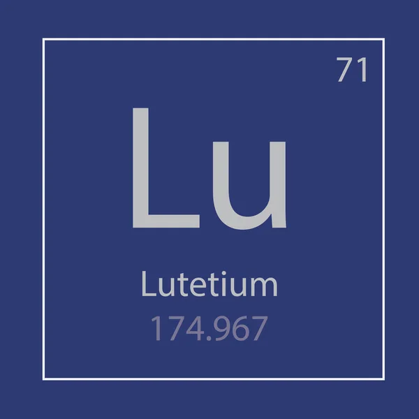 Lutetium Scheikundig Element Pictogram Vector Illustratie — Stockvector