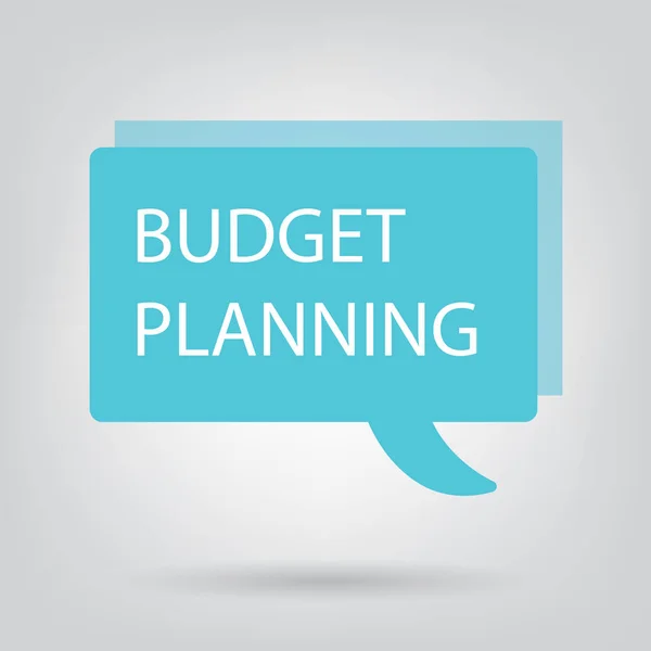 Planificación Del Presupuesto Escrito Discurso Burbuja Vector Ilustración — Vector de stock