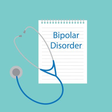 Bipolar bozukluk defter-vektör çizim içinde yazılı