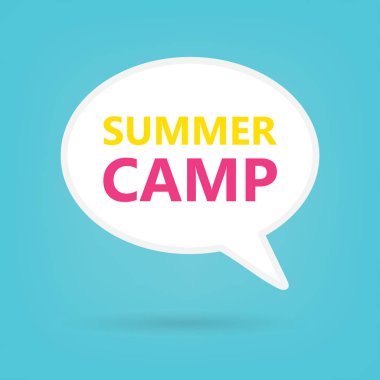 konuşma balonu-vektör çizim üzerinde yazılı yaz kampı
