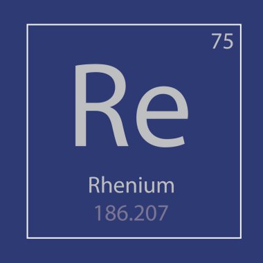 Renyum Re kimyasal element simgesi-vektör çizim