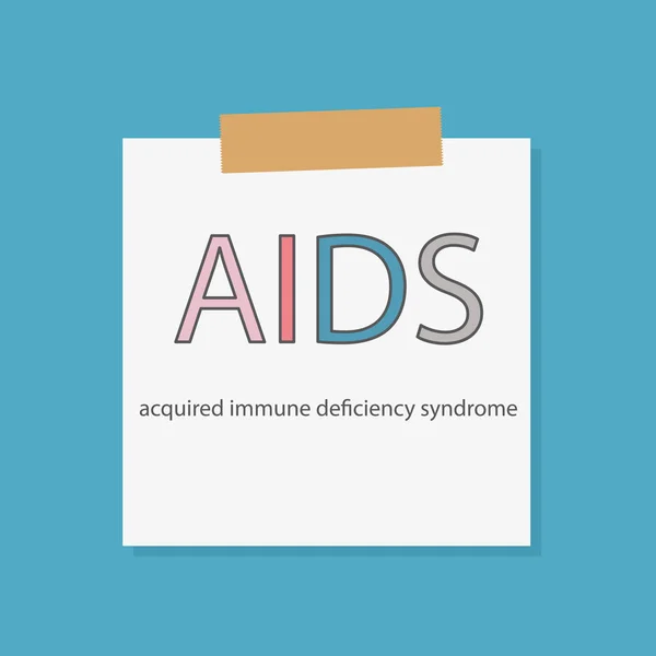 Aids Acquired Immune Deficiency Syndrome Geschreven Een Notebookpapier — Stockvector