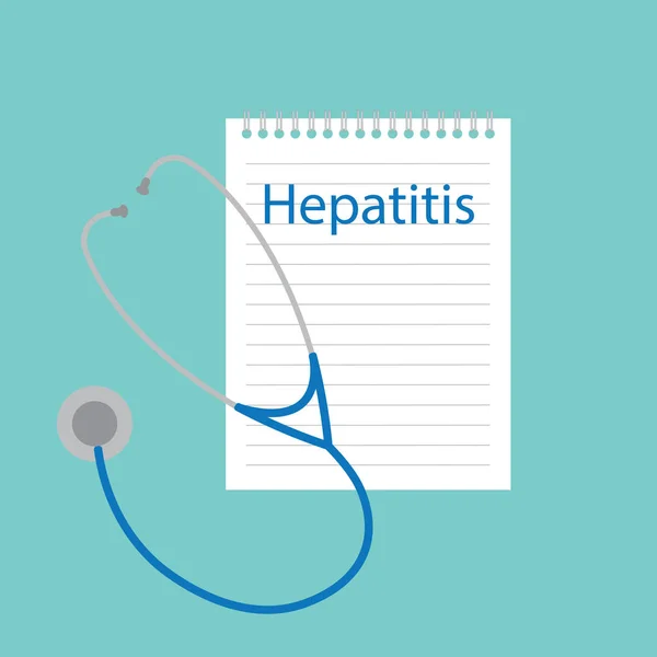 Hepatitis Escrita Cuaderno Ilustración Vectorial — Archivo Imágenes Vectoriales