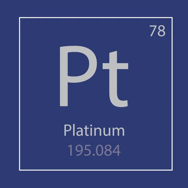 Platino Elemento Químico Icon Vector Ilustración — Vector de stock