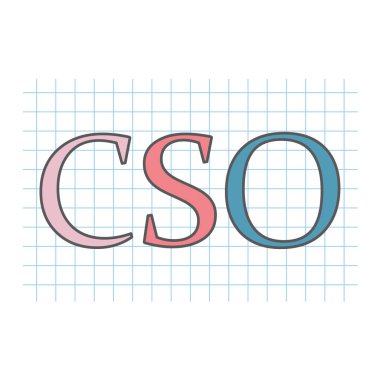Kareli Kağıt levha-vektör çizim üzerinde yazılı Cso (baş güvenlik görevlisi)